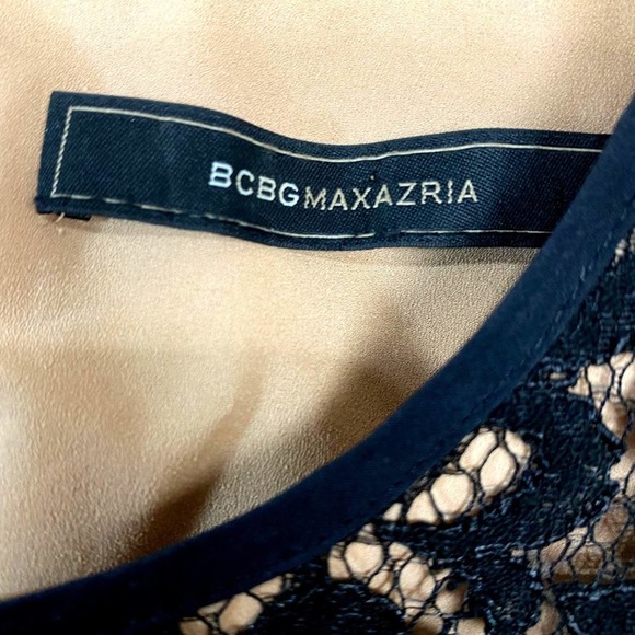 BCBGMAXAZRIA Black Lace Overlay Romper S - Picture 6 of 7